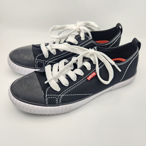 Levi's Shoes - Levi's Anika C Casual Sneaker Canvas Lace Up Shoe Black Rubber Toe Women's 8.5